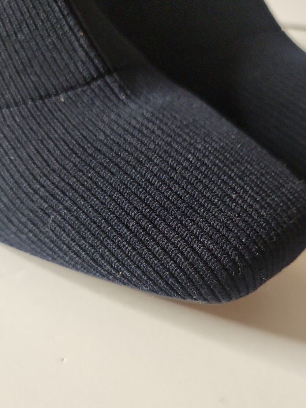 Vivaia Margot Square Toe Navy Ribbed Knit Wedge Boots Nwob Size 42 (10.5) - Picture 6 of 15